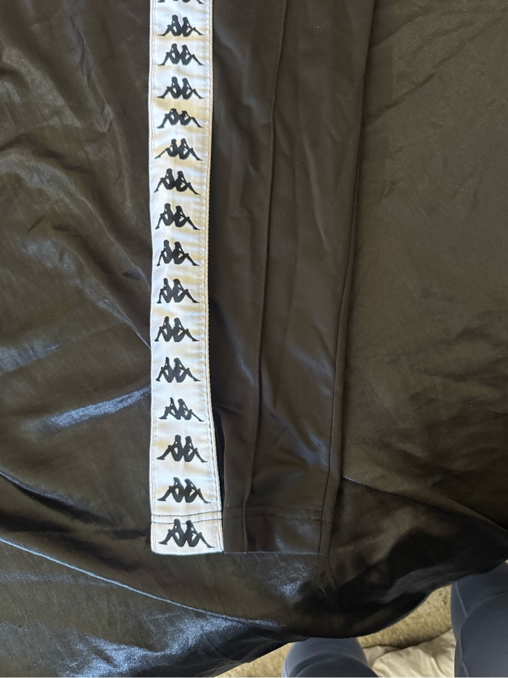 Kappa Black Joggers with White Logo Tape